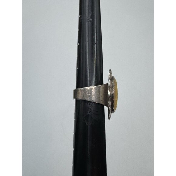 Vintage Carolyn Pollack size 6 Carved Mother of Pearl Sterling Silver Ring - Picture 11 of 13